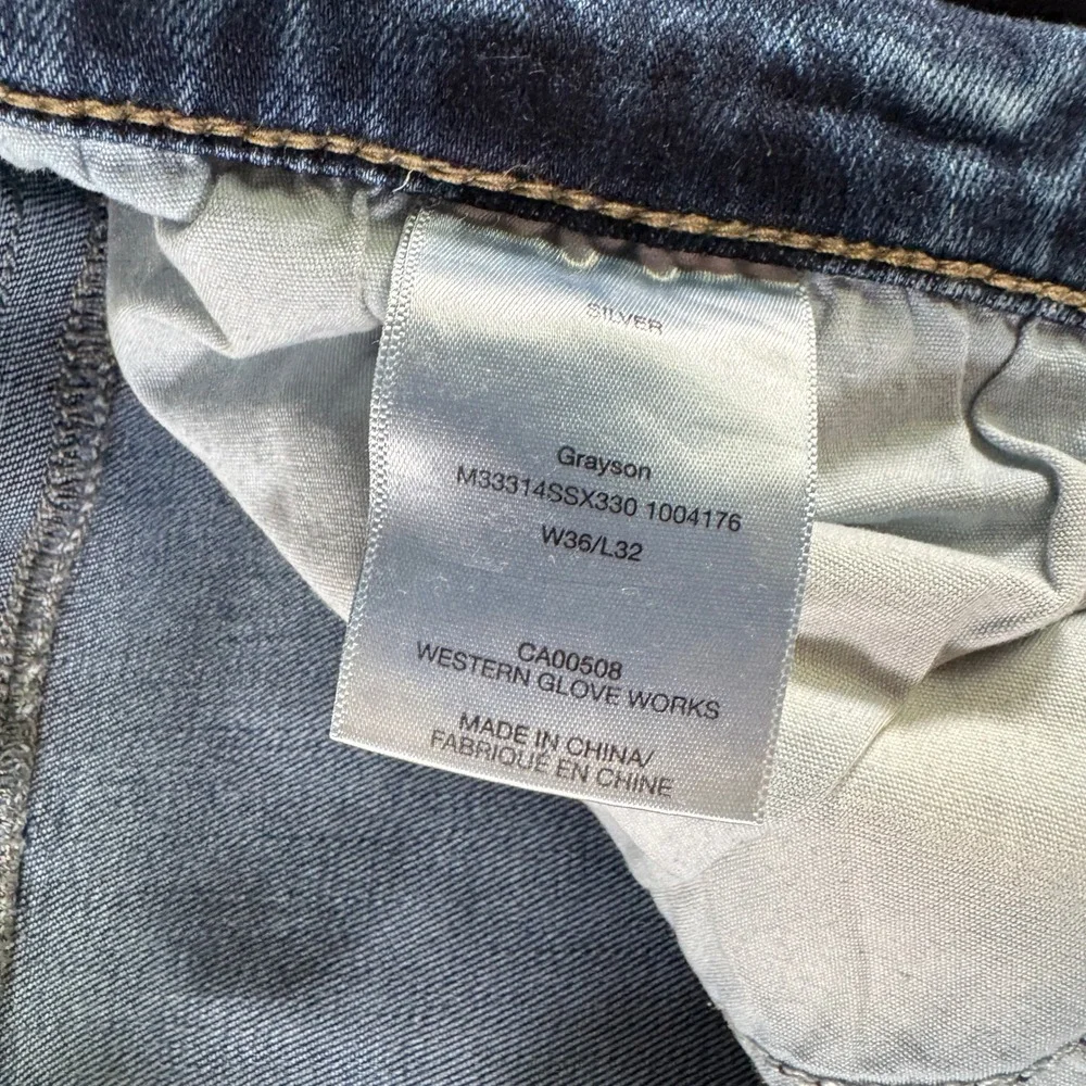 Silver Jeans Men‎ 36X32 Blue Denim Grayson Easy Fit Straight Leg Pocket Clean